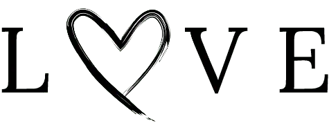 love word with a hearth in place of the a